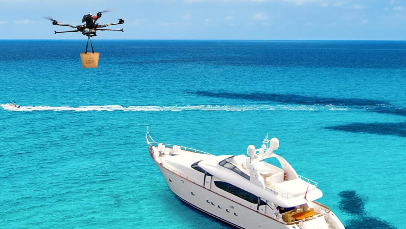 El dron de Ibiza que reparte comida y champán a los yates de lujo en 3 minutos — El Español (Omicrono)