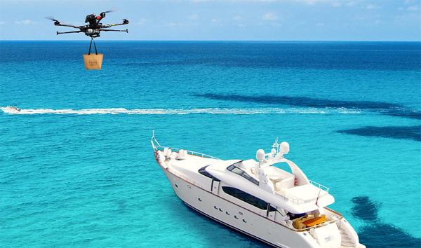 Drones que van de los restaurantes a los yates en Ibiza — Preferente